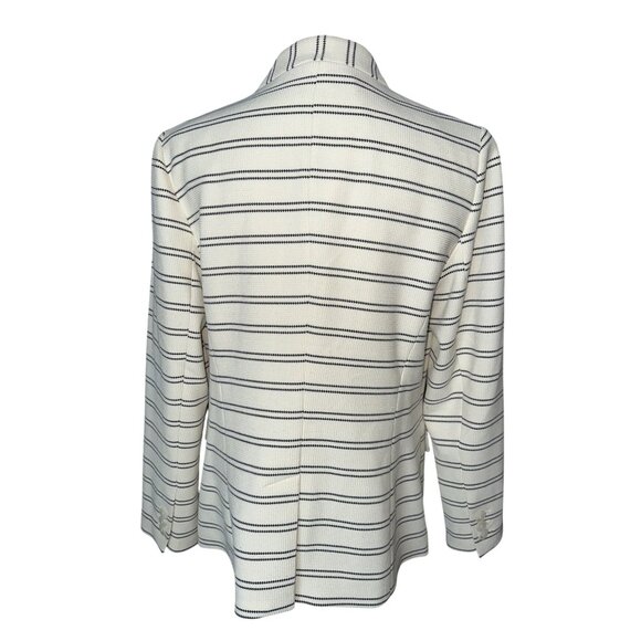 NWT Talbots Aberdeen Ivory & Black Striped Blazer Single Button Lined Size 12 - Picture 3 of 7